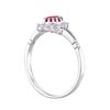 Old English Jewellers Sterling Silver Ruby Cluster Ring - sizes J - V (S)