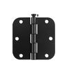 (3pk) Pack of Three Radius Corner Mortise Hinges - Black
