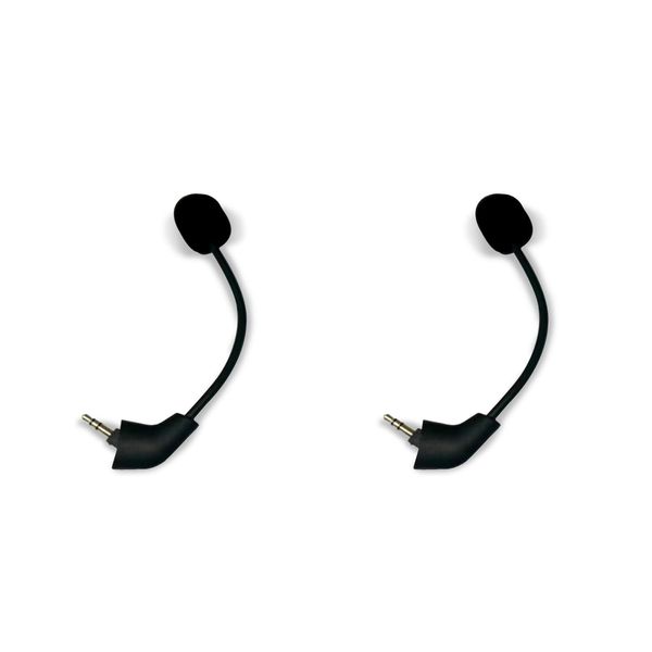 Alphatec 2 Pack Replacement HyperX Game Mic 3.5mm Microphone Boom for Kingston HyperX Cloud, Cloud X, Cloud 2 II, Cloud Core and Cloud Pro Silver Gaming Headsets
