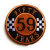 Fifty 59 Years Motorcycle Biker - Embroidered Iron on Sew on Patch