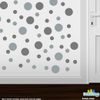 Grey/Metallic Silver Vinyl Wall Stickers - 2 & 4 inch Circles (60 Decals)