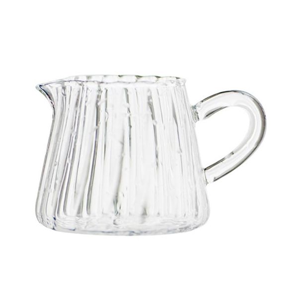 Milchkännchen Glas Milchkrug Sahnekanne Milchkanne Soßenkanne mit Griff Glaskanne Sauciere Espresso Krug Milch Aufschäumen Tasse für Kaffee Cappuccinos Latte Art 150ml