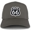 Armycrew Route 66 Black White Patch Structured Baseball Cap - Charcoal