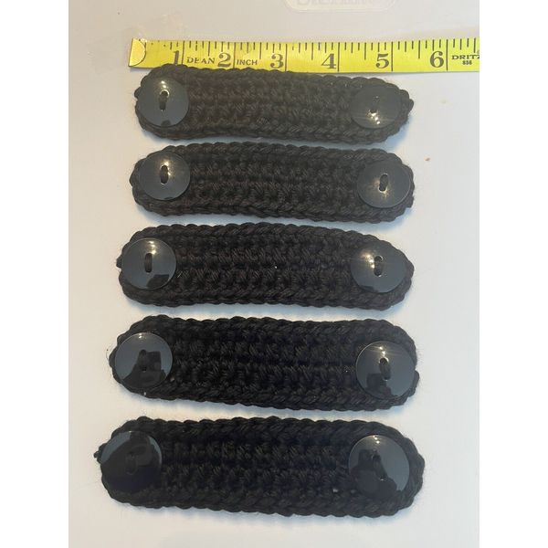 5 Black crochet face mask ear savers extenders protectors