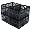 Idotry 4X 42L Plastic Folding Storage Crate Stackable Collapsible Storage Basket