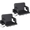 Memory Foam Cushioning and Foldable Design Portable Heated Stadium Seat, Black