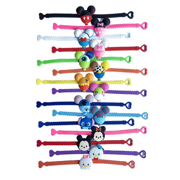 YAOSHUXIAN 15pcs Cartoon Characters Rubber Bracelets Wristband Bracelets for Birthday Party Supplies Favors Prize Rewards