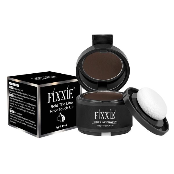 Hairline Powder, Root Touch Up Dark Brown Powder, Instant Hair Loss Concealer Hair Powder for Thinning Hair, Windproof & Sweatproof Hair Root Cover Up Powder with Mirror and Puff