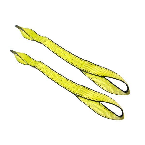2" Twisted Eye Web Sling Lifting Choker 3 FT - Tow Choker Pull Tagged Pro 2 PCS