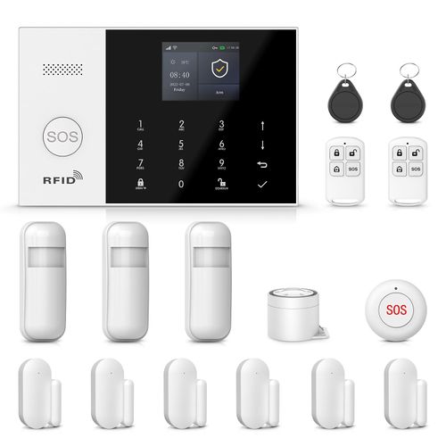 PGST Smart Home Security System,Wireless Alarm System with Door Alarms,Motion Detector,4G SMS/Phone App Alerts,Compatible with Alexa&Google for Home,Villa,No Monthly Fee (16 Piece Kits)