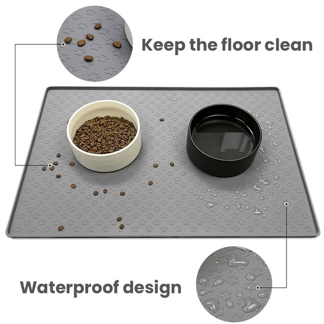 Waterproof Pet Bowl Mat Silicone Pet Food Mat Non-slip Dog Feeding Mat Paw  Dog Cat Placemats Pad Easy Washing Puppy Pet Supplies