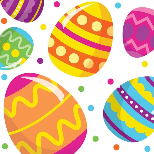 Creative converting Easter Egg Fun 16 Ct Beverage Napkins Colorful Spring Party