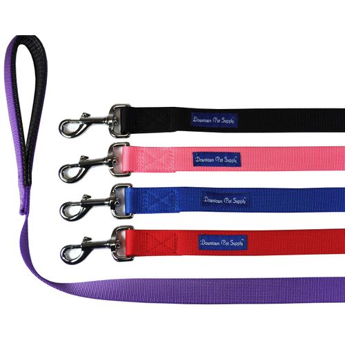 Downtown Pet Supply 4ft Dog Leash - Heavy-Duty Dog Leash with Padded Comfort Handle and Stainless Steel Fastener - Durable Dog Training Leash - 0.75 in Wide - Purple Dog Leash