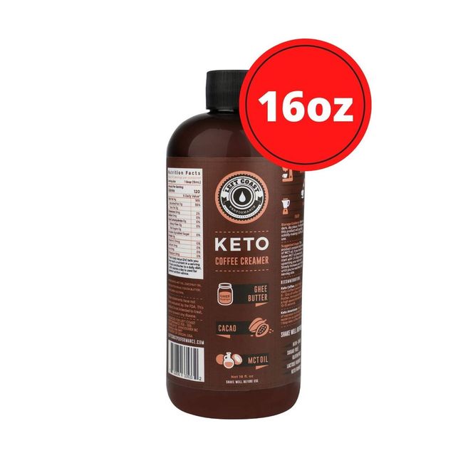 Keto Coffee Creamer with MCT Oil, Ghee Butter, Cocoa Butter, 16oz