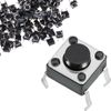 DAOKAI 100PCS Tactile Tact Push Button 4 Pins 6x6x4.3mm Vertical Momentary Switch Miniature Button Switch Black Electronic Components for Panel PCB