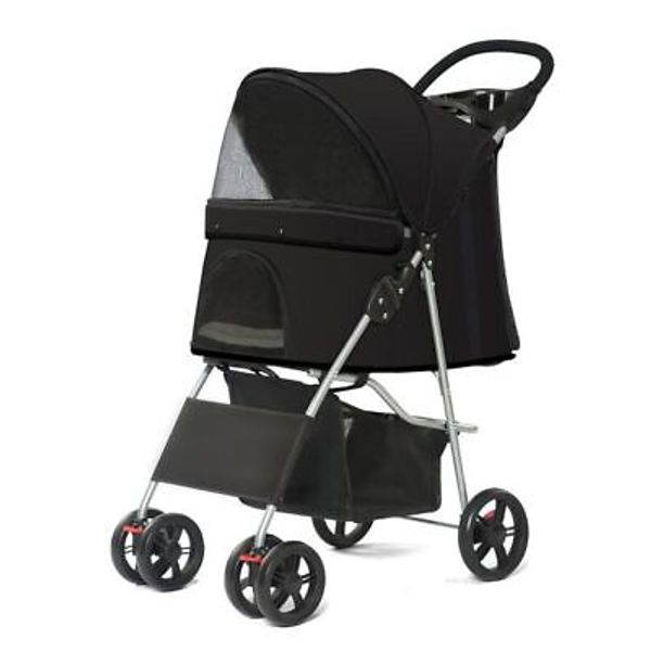 Folding Dog Stroller Pet Stroller Waterproof Cats Travel Carrier Puppy