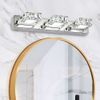3 Square Lights Modern Bathroom Vanity Light LED Crystal Mirror Front Wall Lamp