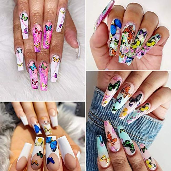 Nails Foil Transfer Flowers Design Nail Arts