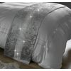 Red Rainbow Diamante & Crushed Velvet Bed Runner Sparkle Silver/Grey