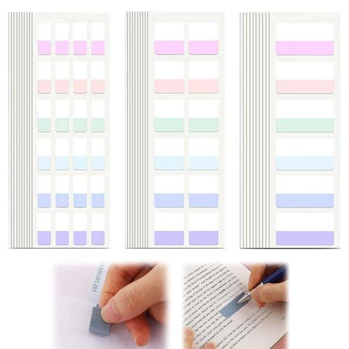 Index Sticky Notes, 420 Pieces, Strong Adhesive, Film, Sticky Notes, Transparent, Posts, Transparent, Absorbs Inks, Stationery, Office Supplies, DIY Decoration, 6 Colors, Practicality and Convenience