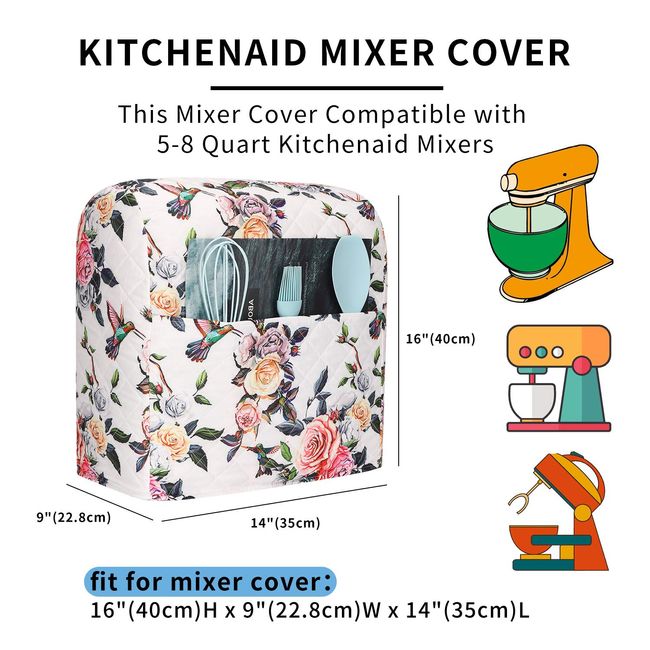 Kitchen Aid Mixer Cover, Black Mixer Covers, Stand Mixer Accessories  Compatible With Kitchenaid Hamilton Mixers, Mixer Dust Cover Fits Fits All  Tilt Head & Bowl Lift Compatible 5-8 Quart Models 