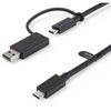 3ft Hybrid USB-C Cable w/USB-A Adapter, Black