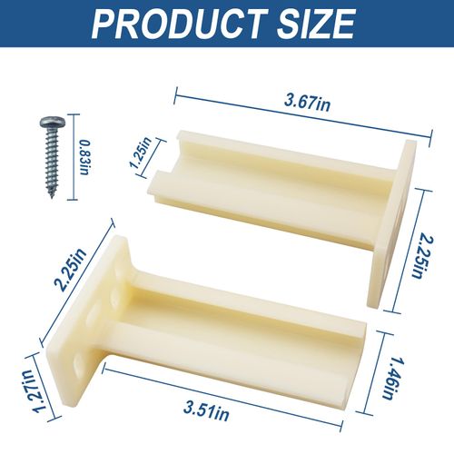 R 7265 Drawer Track Back Plate, 3/8 in. x 1 in., Plastic, Left and Right, Beige (2 Pair)