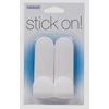 iDesign 4" L White Plastic Medium Stick On! Tall Hook Self Adhesive Towel 2 pk