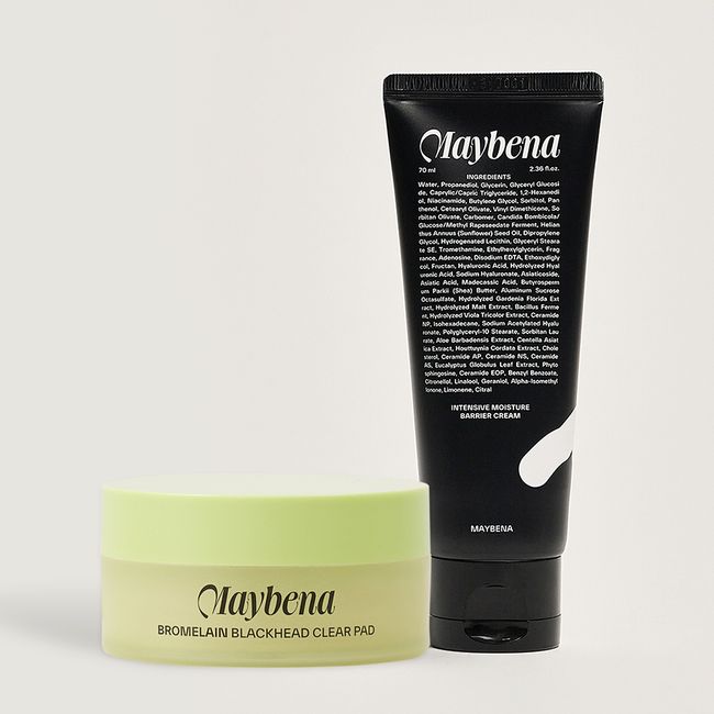 Maybena Bromelain Blackhead Clear Pad + Ceramin B5 Moisture Cream