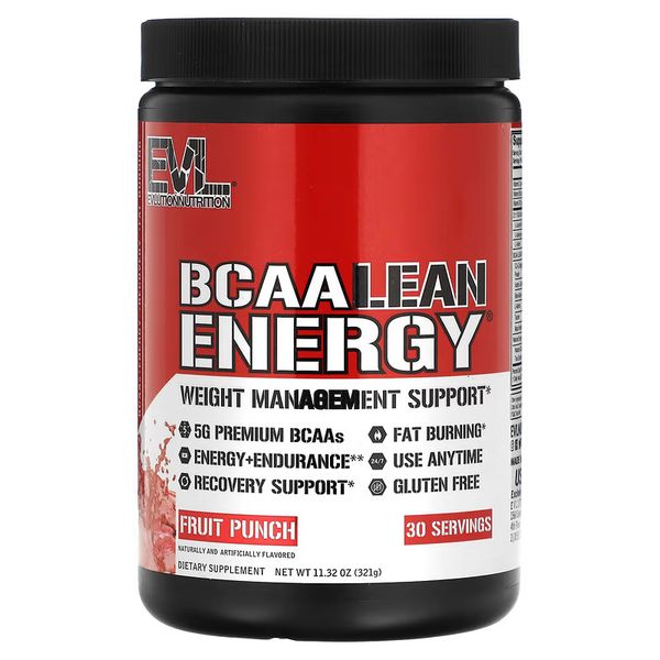 EVLution Nutrition, BCAA Lean Energy, Fruit Punch, 10 Oz