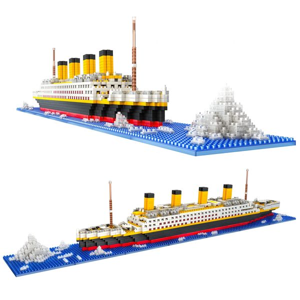 AXSDXA Titanic Ship Building Blocks Set, 1860PCS Mini Blocks Titanic Ship Model Kit, Mini Bricks 3D Puzzle DIY Educational Titanic Toys Gifts for Adults and Kids