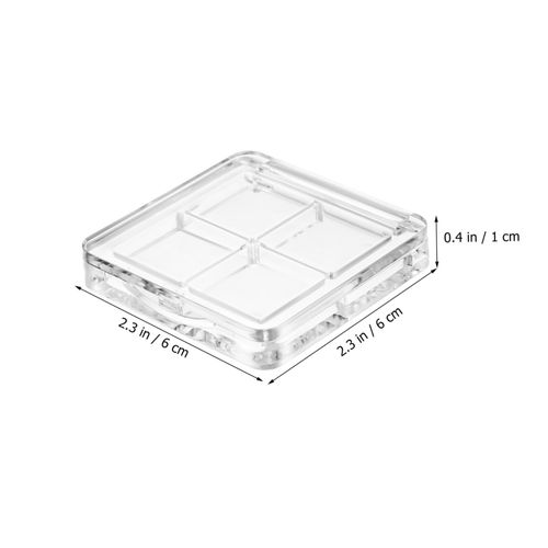 PACKOVE 4-Grid Empty Eyeshadow Palette 6 Pcs Makeup Organizer for Women Lightweight Travel-Friendly Makeup Tray Versatile Cosmetic Storage for Eyeshadow and Lipstick
