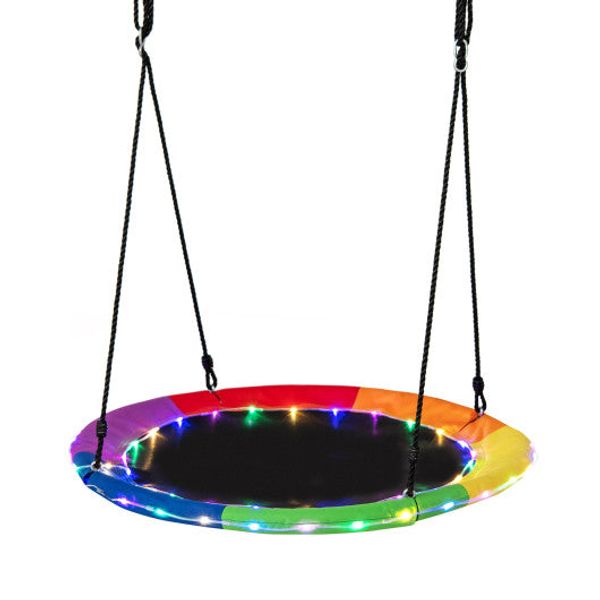 40 Inches Saucer Tree Swing for Kids and Adults-Multicolor