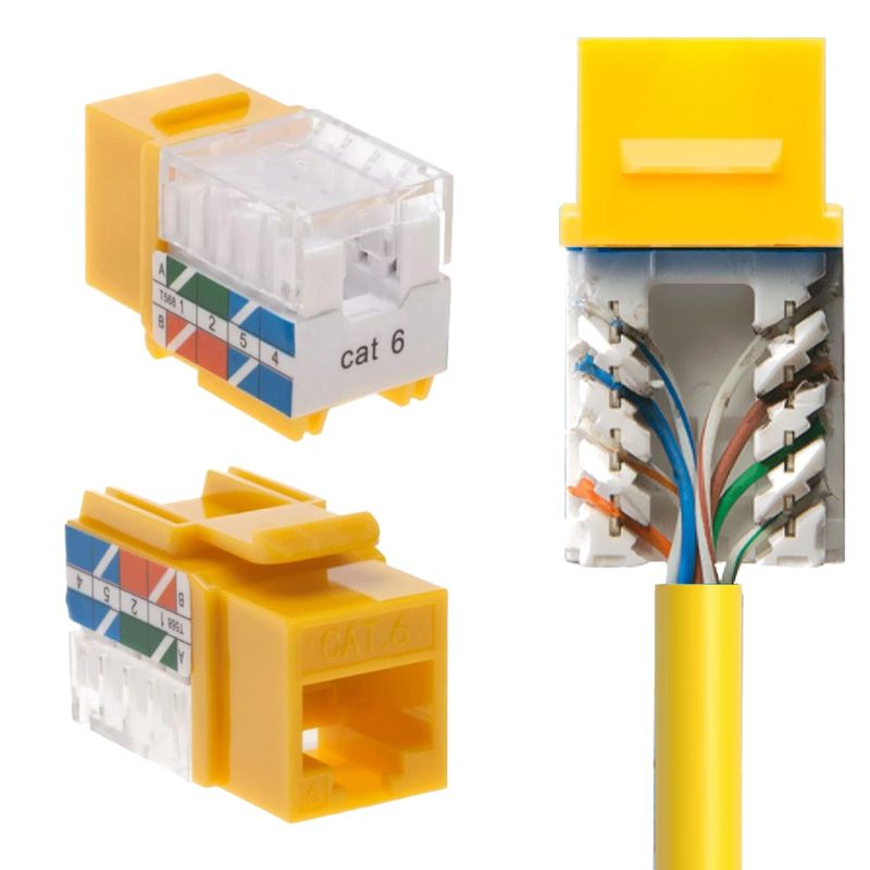 SATMAXIMUM Cat6 Keystone Ethernet Wall Jack Punch Down UTP 45-Degree ...
