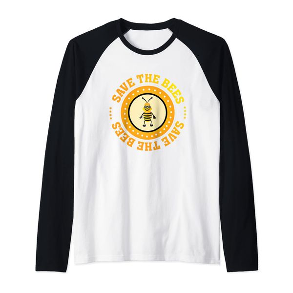 Save the Bees - Honey Bees Hive - Beekeeping - Beekeepers Raglan Baseball Tee