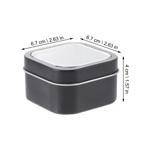 Jewelry Organizer Tray 15pcs Square Metal Tins with Window Lids Empty Square Tins for Candle Making Candies Candy Spices Treasures 4 oz (Black) Tin Cans