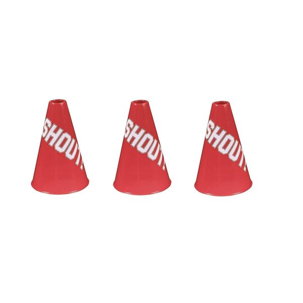 Amscan Sports Party Noisemakers Plastic Megaphones, Red, 5.6 x 5.6? (3-Pack)