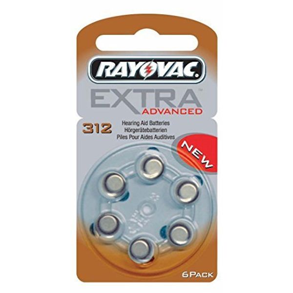 Rayovac Extra size 312 hearing aid batteries 5 packs of 6