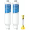 RV Inline Water Filters with 1 Flexible Hose Protector, NSF Certified, 2 Pack