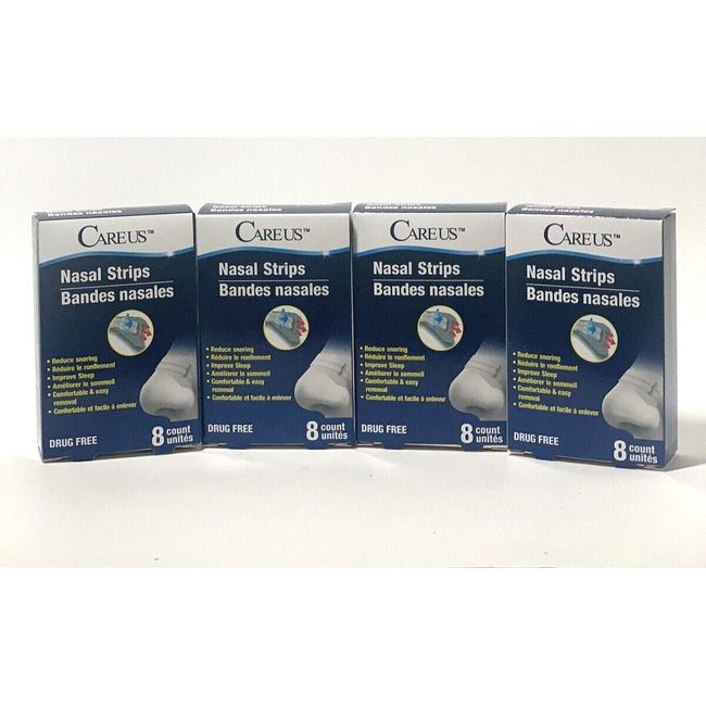 Nasal Strips Cold, Allergy & Snore Relief, Improve Sleep, Latex & Drug Free - 4X