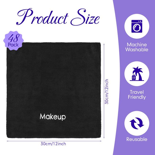 12 Pieces Face Wash Cloth Microfiber Makeup Remover Cloths