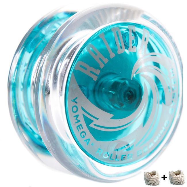 Yomega Raider - Professional Responsive Ball Bearing Yoyo, Great for Kids, Beginners and for Advanced String Yo-Yo Tricks and Looping Play. + Extra 2 Strings & 3 Month Warranty (Light Blue)