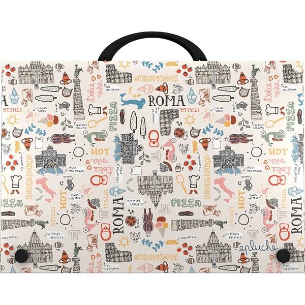 Grafoplás 37402426 School Case with Handle, Polypropylene, Pluche Collection, Rome