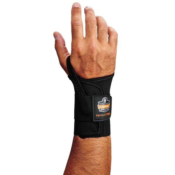 Ergodyne ProFlex 4000 Single Strap Wrist Support, Black -Small, Left Hand