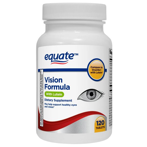 Equate Vision Formula with Lutein Tablets Dietary Supplement, 120 Count new bo