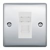 Polished Chrome Single 1 Gang RJ45 Data Socket White Insert NPCRJ451