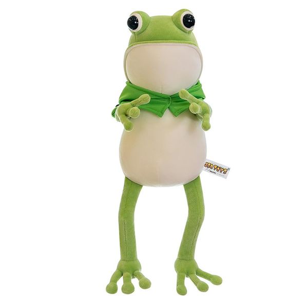 NatureMan 17.7 Inch Frog Plush Toy with Cloak Cartoon Frog Stuffed Animal Super Soft Frog Plush Cuddly Bedroom Decoration Pillow Birthday Gift for Kids