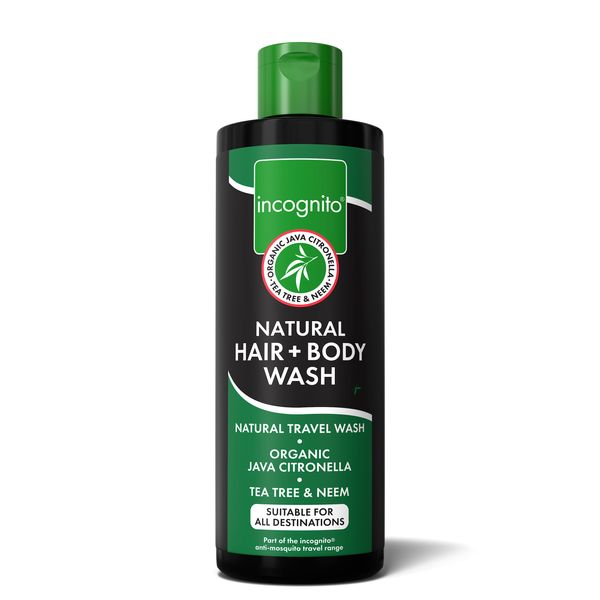 Incognito Java Citronella Hair Body Wash 200ml - Insect and Mosquito Repellent - Nourishes and Promotes Healthy Strong Hair and Skin - Reduces Dandruff Head Lice - Suitable For Both Men and Women