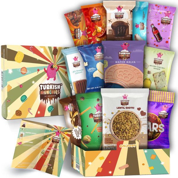 International Snack Box | Premium Exotic Foreign Snacks | Unique Snack Food Gifts | Try Extraordinary Turkish Snacks | Candies from Around the World (Midi Green)