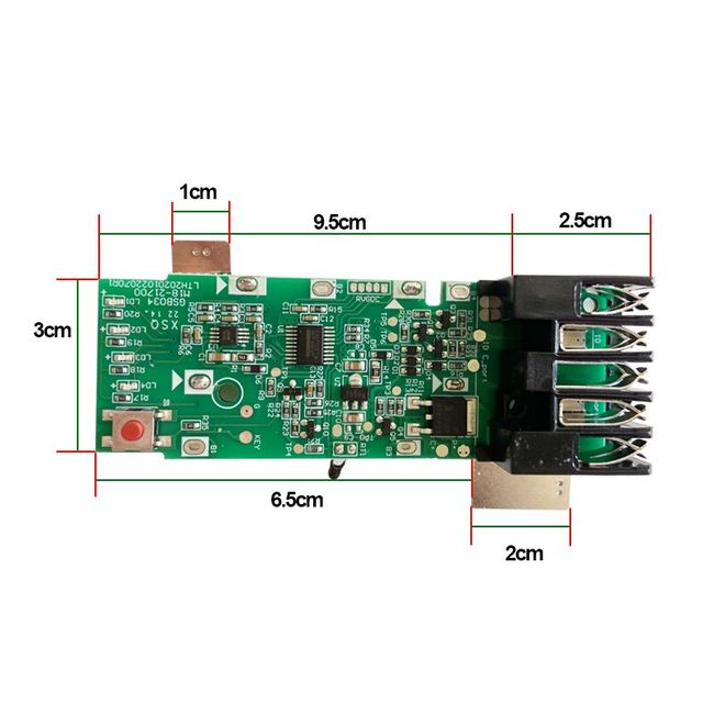 LST560 LBX1560 LBX2560 Li-ion Battery Plastic Case PCB Circuit